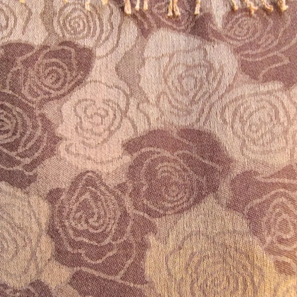 Brown Flowers Pashmina 30% Silk 70% Pashmina